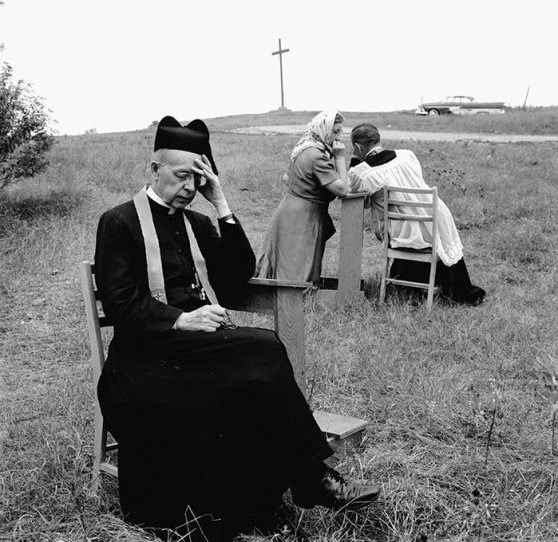 Jesuit Pilgrims at the Martyr's Shrine, near Midland, Ontario